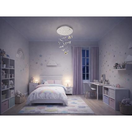 LED-kristalllaelamp MURU LED/24W/230V, Ø 40 cm, läikiv kroom + kaugjuhtimispult