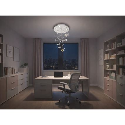 LED-kristalllaelamp MURU LED/24W/230V, Ø 40 cm, läikiv kroom + kaugjuhtimispult