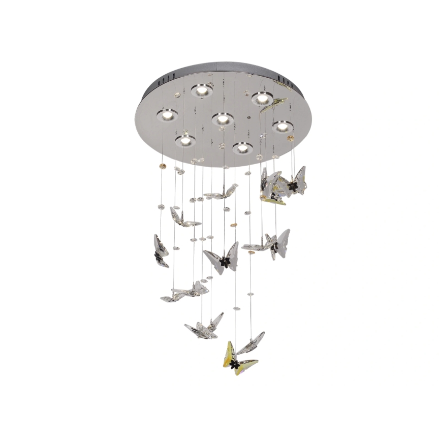 LED-kristalllaelamp MURU LED/24W/230V, Ø 40 cm, läikiv kroom + kaugjuhtimispult