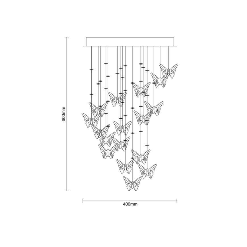 LED-kristalllaelamp MURU LED/24W/230V, Ø 40 cm, läikiv kroom + kaugjuhtimispult