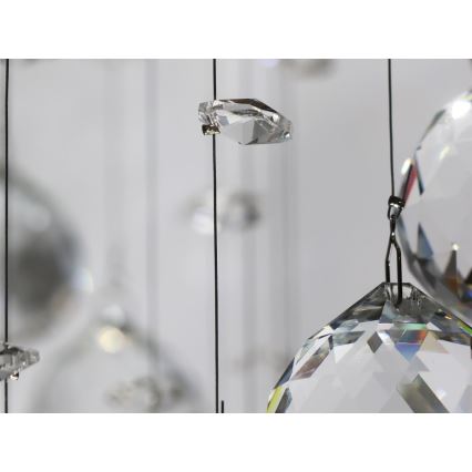LED-kristalllaelamp NAURU LED/24W/230V Ø 40 cm, läikiv kroom, kaugjuhtimispuldiga