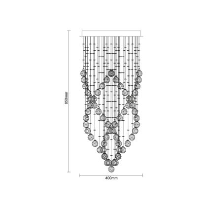 LED-kristalllaelamp NAURU LED/24W/230V Ø 40 cm, läikiv kroom, kaugjuhtimispuldiga