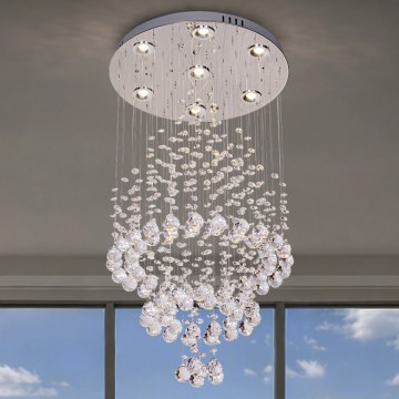 LED-kristallist laelamp NAURU LED/24W/230V Ø 40 cm läikiv kroom + kaugjuhtimispult