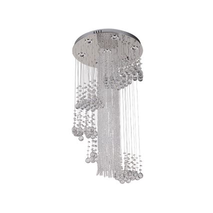 LED-kristalllaelamp NAURU LED/24W/230V läbimõõt 45 cm läikiv kroom + kaugjuhtimispult