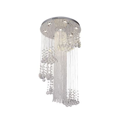 LED-kristalllaelamp NAURU LED/24W/230V läbimõõt 45 cm läikiv kroom + kaugjuhtimispult