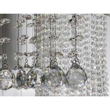 LED-kristalllaelamp NAURU LED/24W/230V läbimõõt 45 cm läikiv kroom + kaugjuhtimispult