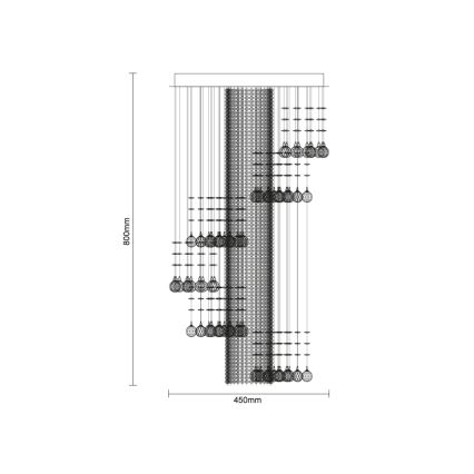 LED-kristalllaelamp NAURU LED/24W/230V läbimõõt 45 cm läikiv kroom + kaugjuhtimispult