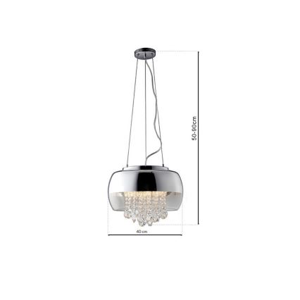 LED Kristallist lühter LUNA 1xE14/40W/230V