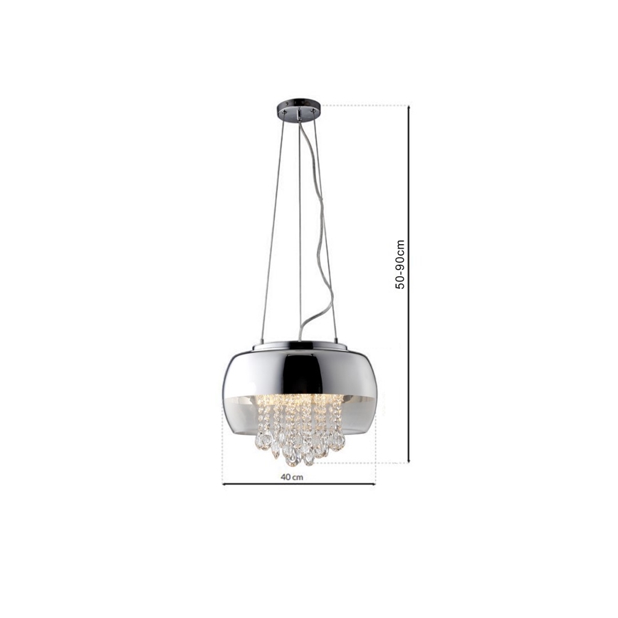 LED Kristallist lühter LUNA 1xE14/40W/230V