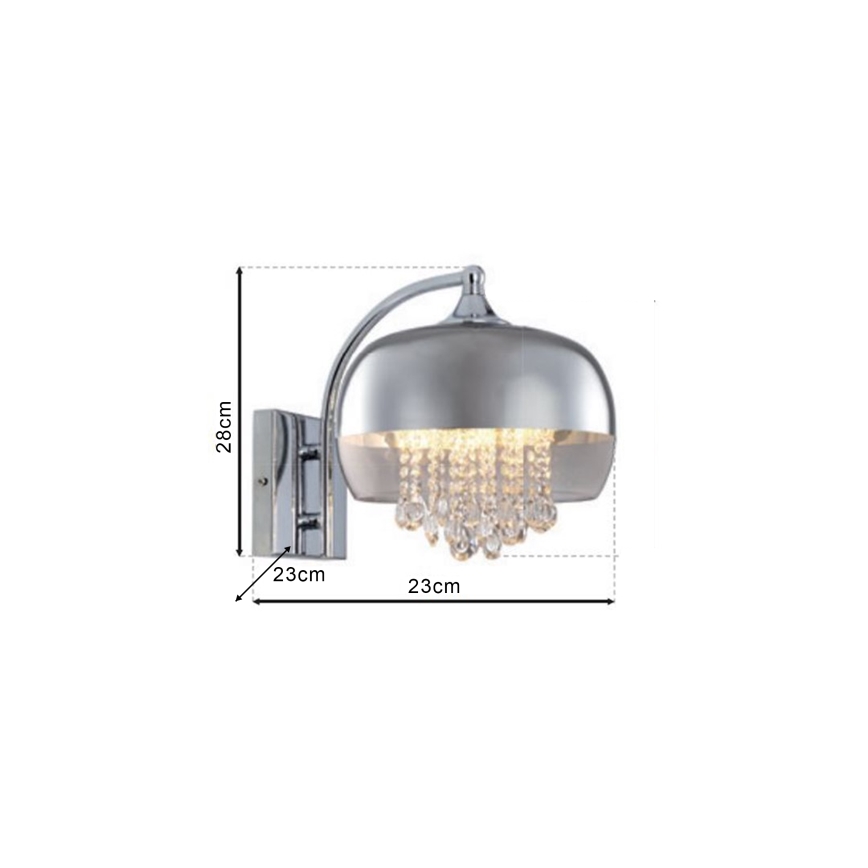 LED Kristallist seinavalgusti LUNA 1xE14/40W/230V
