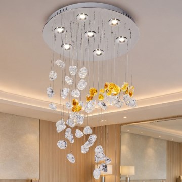 LED-kristalllaelamp AVARA LED/24W/230V Ø 40 cm läikiv kroom + kaugjuhtimispult