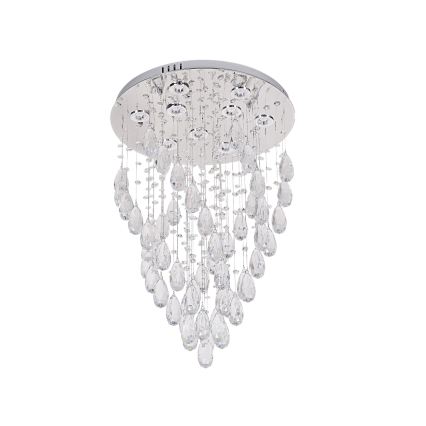 LED kristalllaelamp MAJURO LED/30W/230V Ø 45 cm läikiv kroom + kaugjuhtimispult