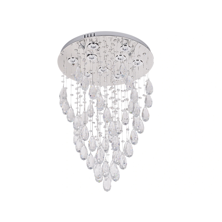 LED kristalllaelamp MAJURO LED/30W/230V Ø 45 cm läikiv kroom + kaugjuhtimispult
