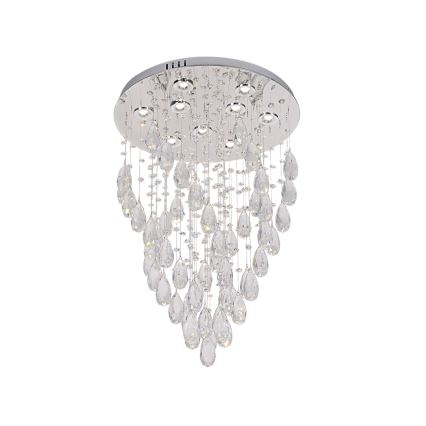 LED kristalllaelamp MAJURO LED/30W/230V Ø 45 cm läikiv kroom + kaugjuhtimispult