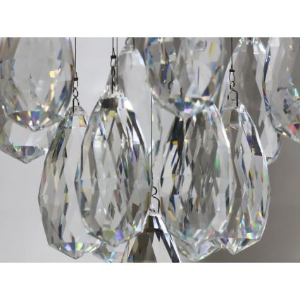 LED kristalllaelamp MAJURO LED/30W/230V Ø 45 cm läikiv kroom + kaugjuhtimispult