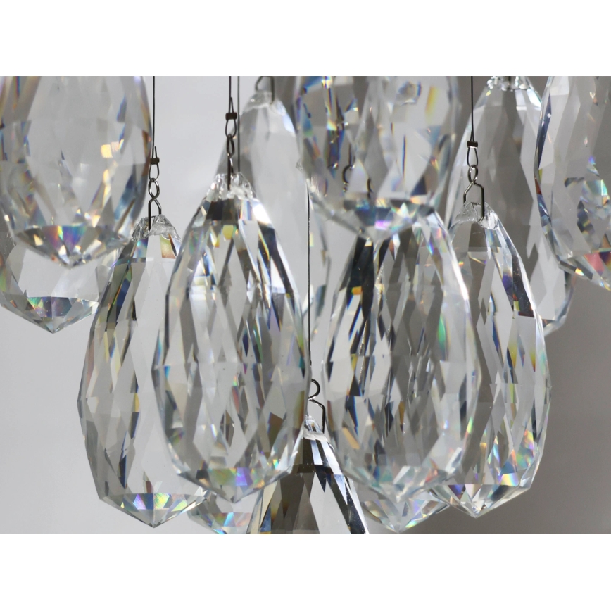 LED kristalllaelamp MAJURO LED/30W/230V Ø 45 cm läikiv kroom + kaugjuhtimispult