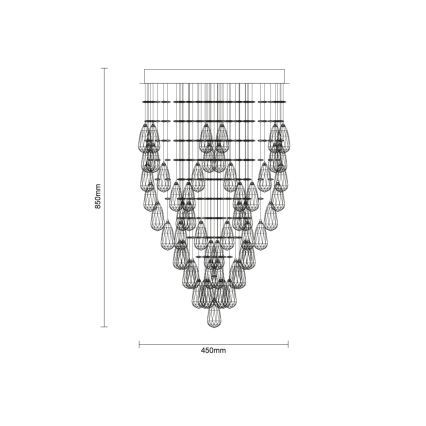 LED kristalllaelamp MAJURO LED/30W/230V Ø 45 cm läikiv kroom + kaugjuhtimispult