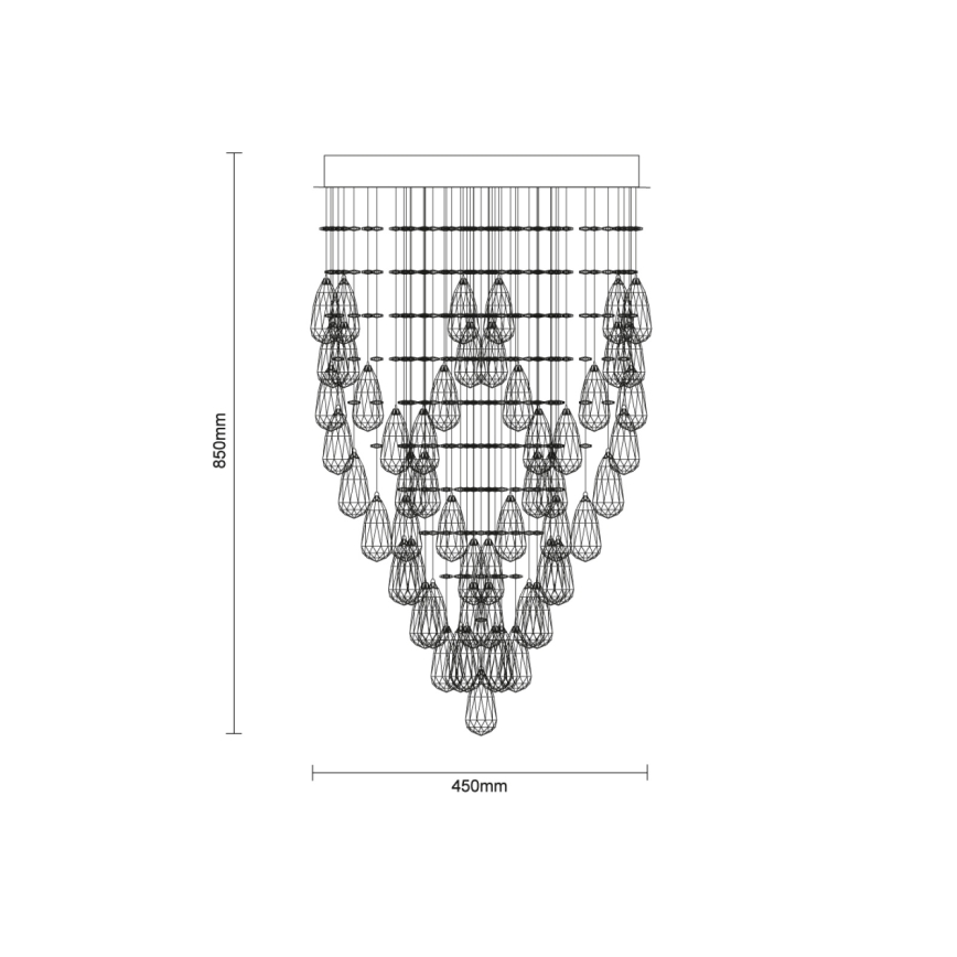 LED kristalllaelamp MAJURO LED/30W/230V Ø 45 cm läikiv kroom + kaugjuhtimispult