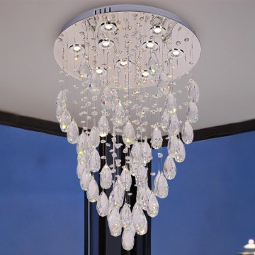 LED kristalllaelamp MAJURO LED/30W/230V Ø 45 cm läikiv kroom + kaugjuhtimispult