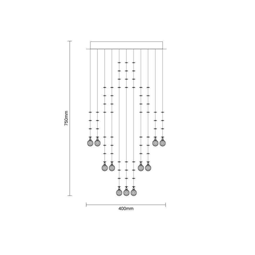 LED-kristallist laelamp NAURU LED/24W/230V Ø 40 cm läikiv kroom + kaugjuhtimispult
