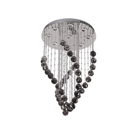 LED kristalllaelamp NAURU LED/30W/230V läbimõõt 40 cm läikiv kroom/must + kaugjuhtimispult