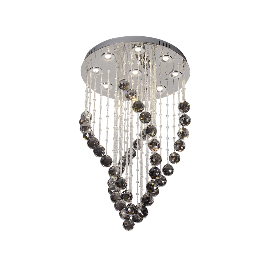 LED kristalllaelamp NAURU LED/30W/230V läbimõõt 40 cm läikiv kroom/must + kaugjuhtimispult