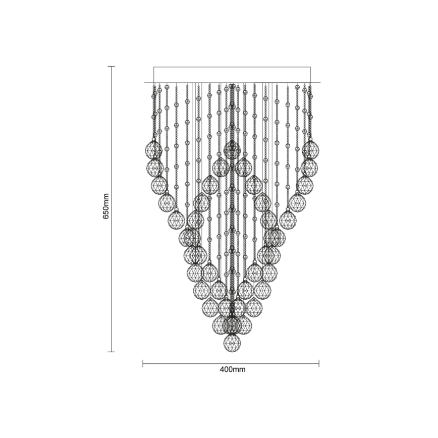 LED kristalllaelamp NAURU LED/30W/230V läbimõõt 40 cm läikiv kroom/must + kaugjuhtimispult