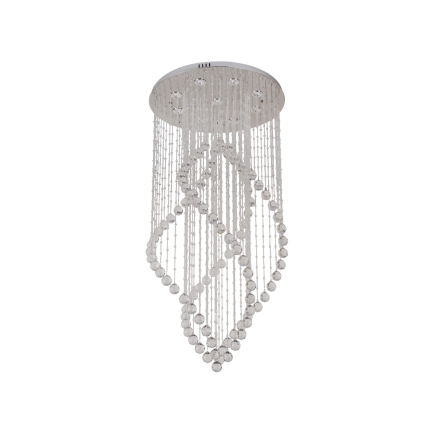 LED-kristallist laelamp NAURU LED/30W/230V, läbimõõt 60 cm, läikiv kroom + kaugjuhtimispult