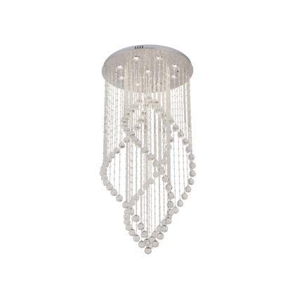 LED-kristallist laelamp NAURU LED/30W/230V, läbimõõt 60 cm, läikiv kroom + kaugjuhtimispult