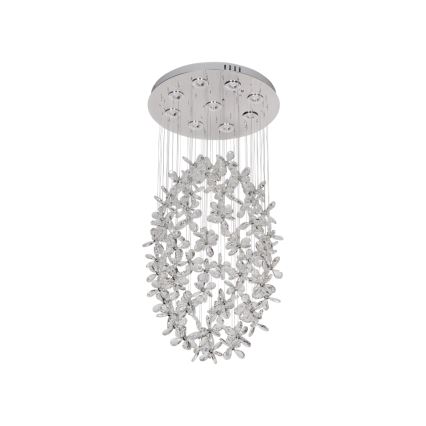 LED-kristalllaelamp SAMOA LED/30W/230V Ø 40 cm, läikiv kroom + kaugjuhtimispult
