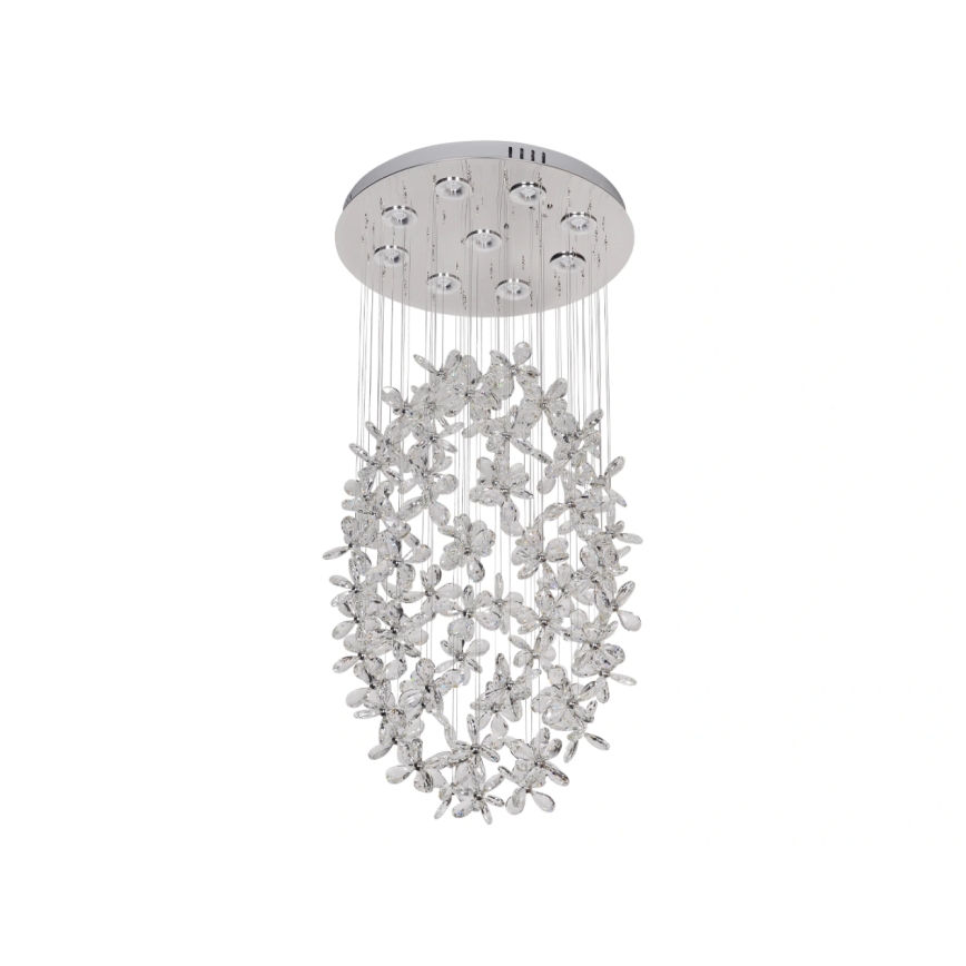 LED-kristalllaelamp SAMOA LED/30W/230V Ø 40 cm, läikiv kroom + kaugjuhtimispult