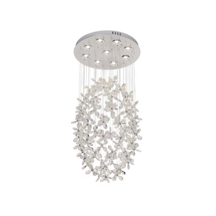 LED-kristalllaelamp SAMOA LED/30W/230V Ø 40 cm, läikiv kroom + kaugjuhtimispult