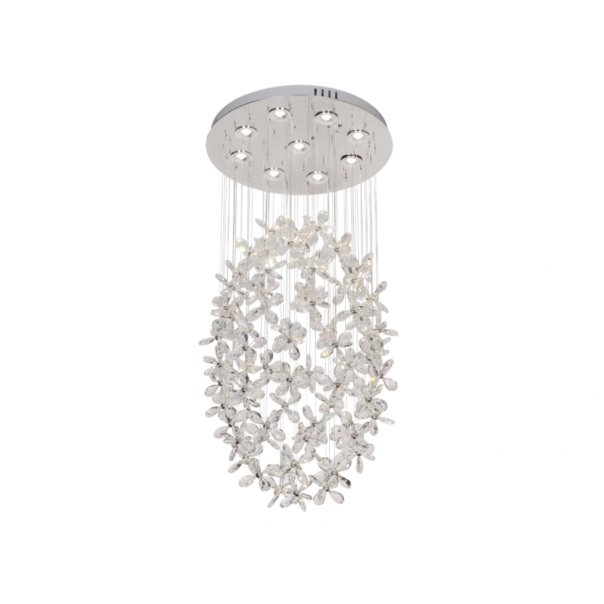 LED-kristalllaelamp SAMOA LED/30W/230V Ø 40 cm, läikiv kroom + kaugjuhtimispult
