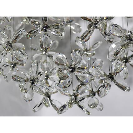 LED-kristalllaelamp SAMOA LED/30W/230V Ø 40 cm, läikiv kroom + kaugjuhtimispult