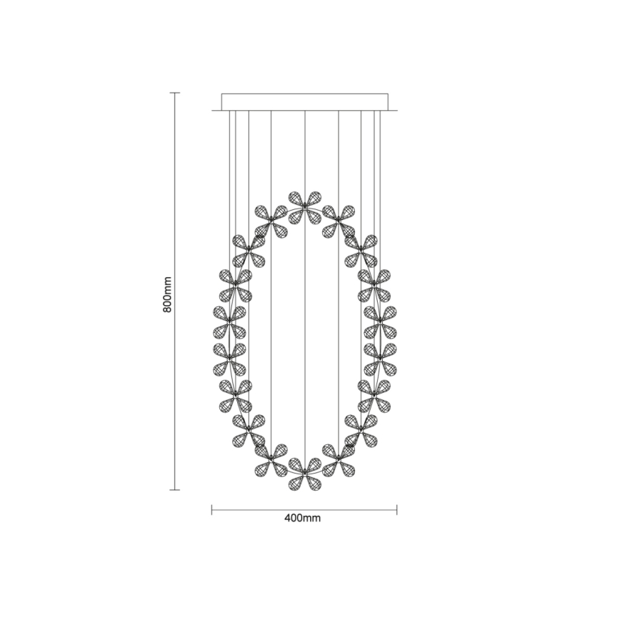 LED-kristalllaelamp SAMOA LED/30W/230V Ø 40 cm, läikiv kroom + kaugjuhtimispult