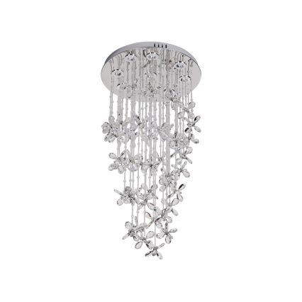 LED-kristallidega laelamp SAMOA LED/30W/230V, Ø 40 cm, läikiv kroom + kaugjuhtimispult