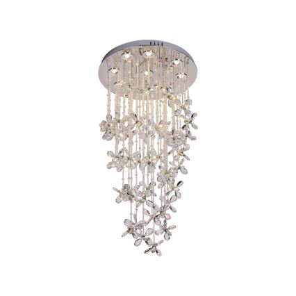 LED-kristallidega laelamp SAMOA LED/30W/230V, Ø 40 cm, läikiv kroom + kaugjuhtimispult