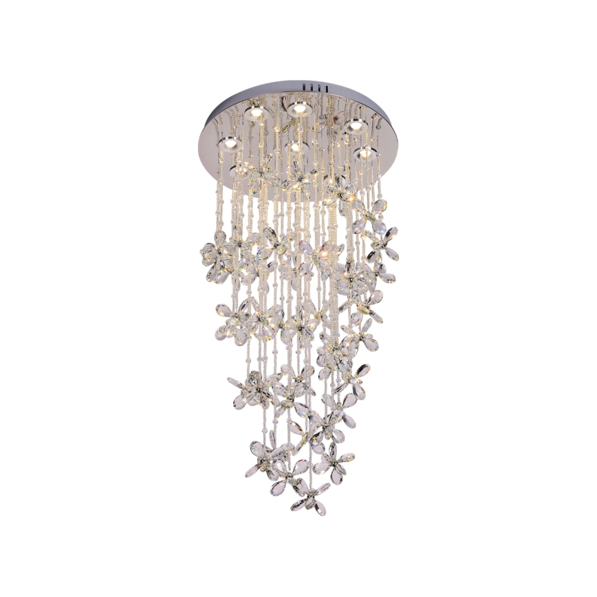 LED-kristallidega laelamp SAMOA LED/30W/230V, Ø 40 cm, läikiv kroom + kaugjuhtimispult