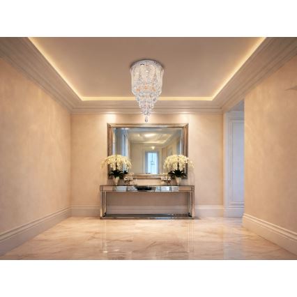LED-kristalllaelamp MAJURO LED/30W/230V läbimõõt 40 cm läikiv kroom + kaugjuhtimispult