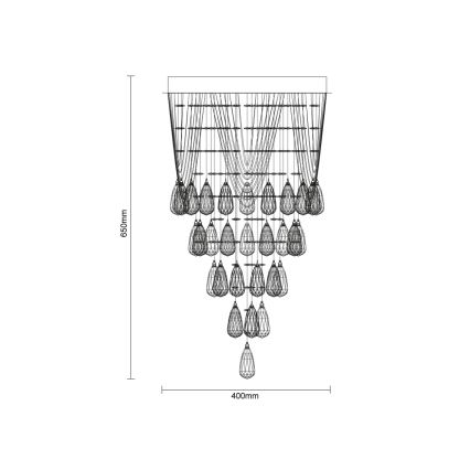 LED-kristalllaelamp MAJURO LED/30W/230V läbimõõt 40 cm läikiv kroom + kaugjuhtimispult