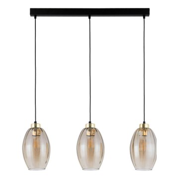 LED-kroonlühter kaabliga SEBO 3xE27/15W/230V must/suitsune beež