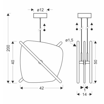 LED-kroonlühter kaablil RELAX LED/15W/230V kuldne/valge