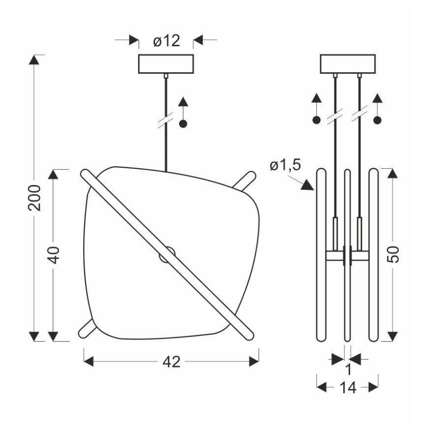 LED-kroonlühter kaablil RELAX LED/15W/230V kuldne/valge