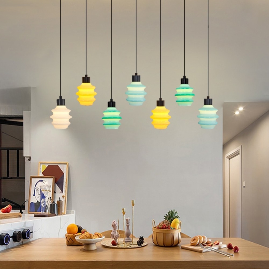 LED-kroonlühter nööril CACTUS 7xLED/2,8W/230V 3000K roheline/kollane/valge