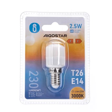 LED Külmkapi pirn T26 E14/2,5W/230V 3000K - Aigostar