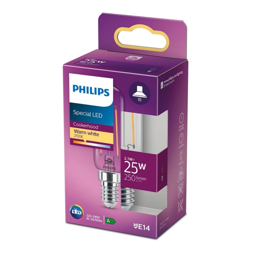 LED Külmkapipirn VINTAGE Philips T25L E14/2,1W/230V 2700K