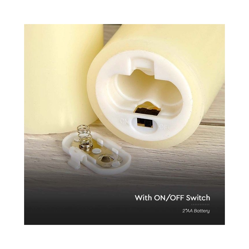 LED  Küünal LED/2xAA soe valge 11 cm