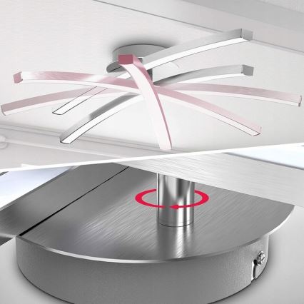 LED laelamp 2xLED/6W/230V läikiv kroom