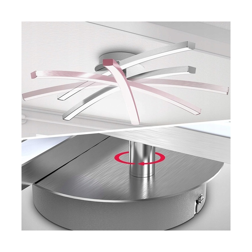 LED laelamp 2xLED/6W/230V läikiv kroom