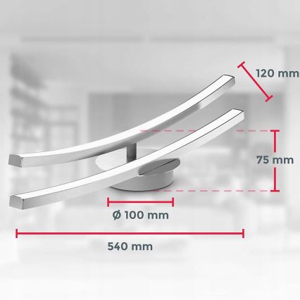 LED laelamp 2xLED/6W/230V läikiv kroom